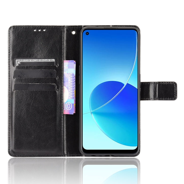 For OPPO Reno6 Z Crazy Horse Texture Horizontal Flip Leather Case with Holder & Card Slots & Lanyard