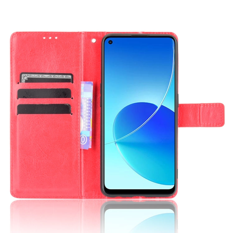 For OPPO Reno6 Z Crazy Horse Texture Horizontal Flip Leather Case with Holder & Card Slots & Lanyard