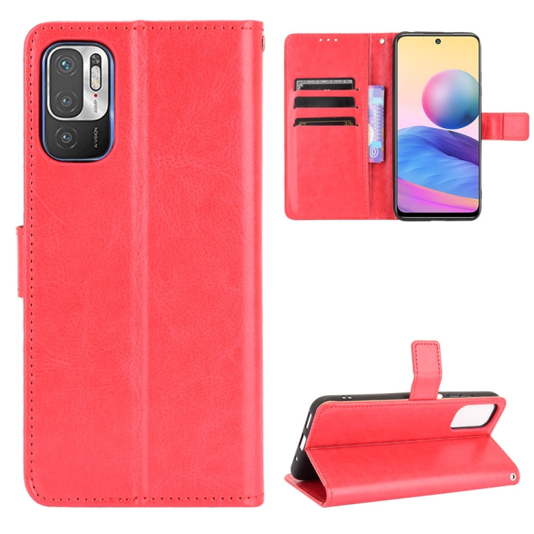 For Xiaomi Redmi Note 10T 5G Crazy Horse Texture Horizontal Flip Leather Case with Holder & Card Slots & Lanyard