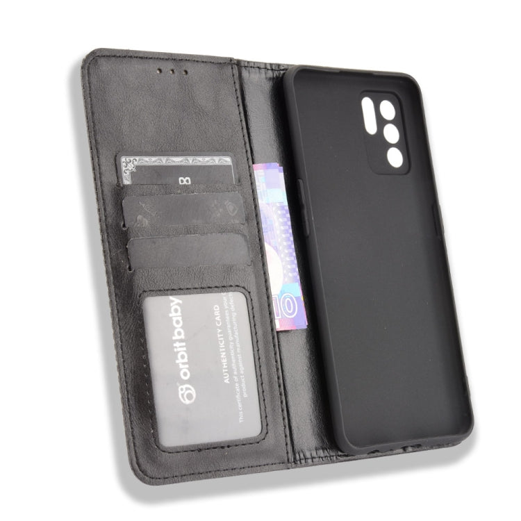 For OPPO Reno6 Z Magnetic Buckle Retro Crazy Horse Texture Horizontal Flip Leather Case with Holder & Card Slots & Photo Frame