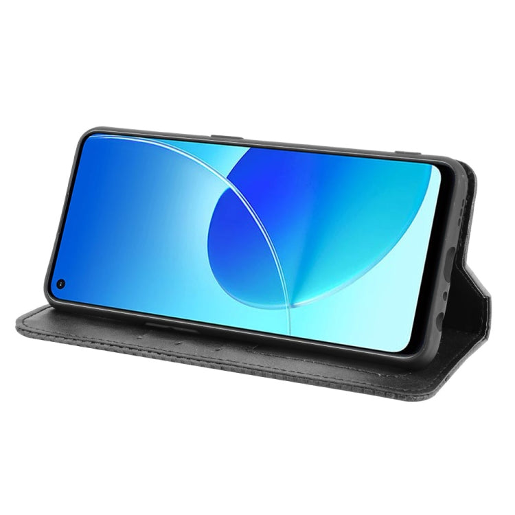 For OPPO Reno6 Z Magnetic Buckle Retro Crazy Horse Texture Horizontal Flip Leather Case with Holder & Card Slots & Photo Frame