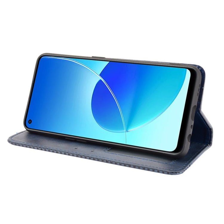 For OPPO Reno6 Z Magnetic Buckle Retro Crazy Horse Texture Horizontal Flip Leather Case with Holder & Card Slots & Photo Frame