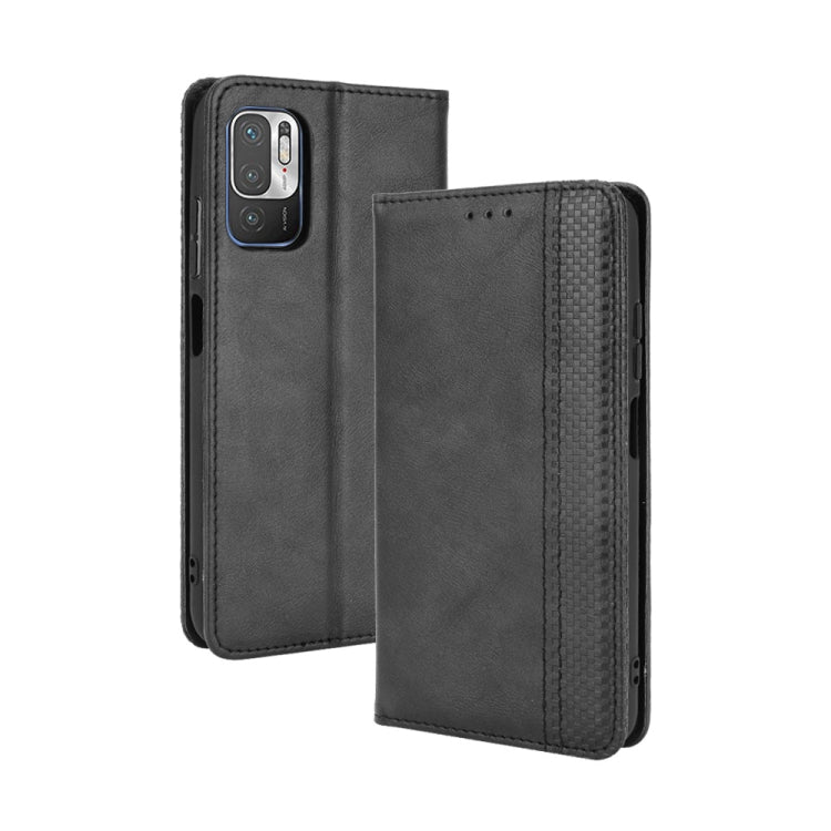 For Xiaomi Redmi Note 10 5G Magnetic Buckle Retro Crazy Horse Texture Horizontal Flip Leather Case with Holder & Card Slots & Photo Frame