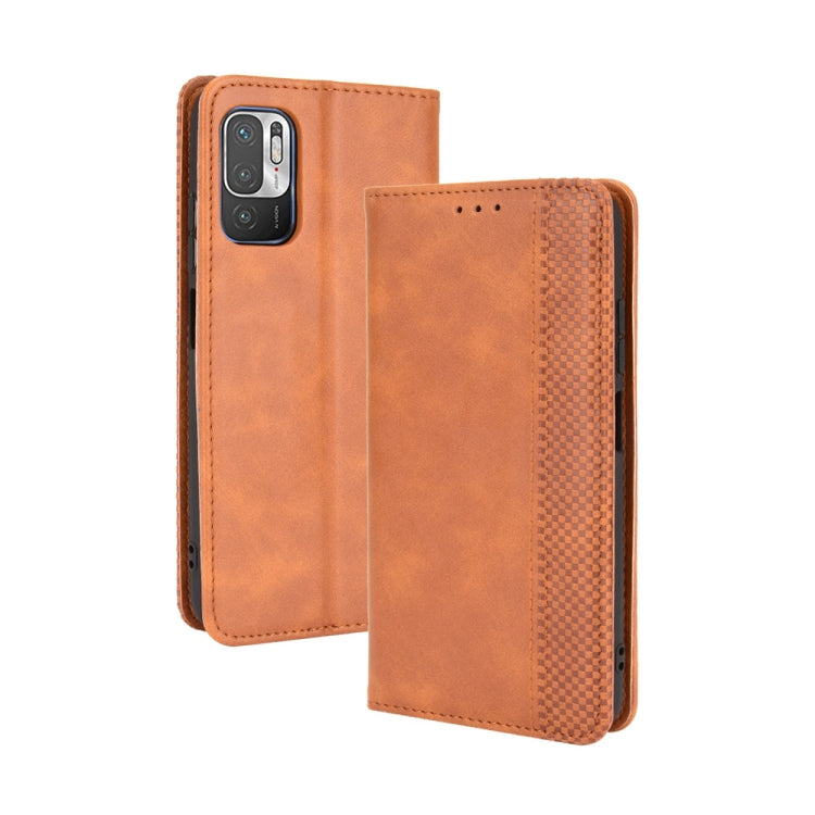 For Xiaomi Redmi Note 10 5G Magnetic Buckle Retro Crazy Horse Texture Horizontal Flip Leather Case with Holder & Card Slots & Photo Frame