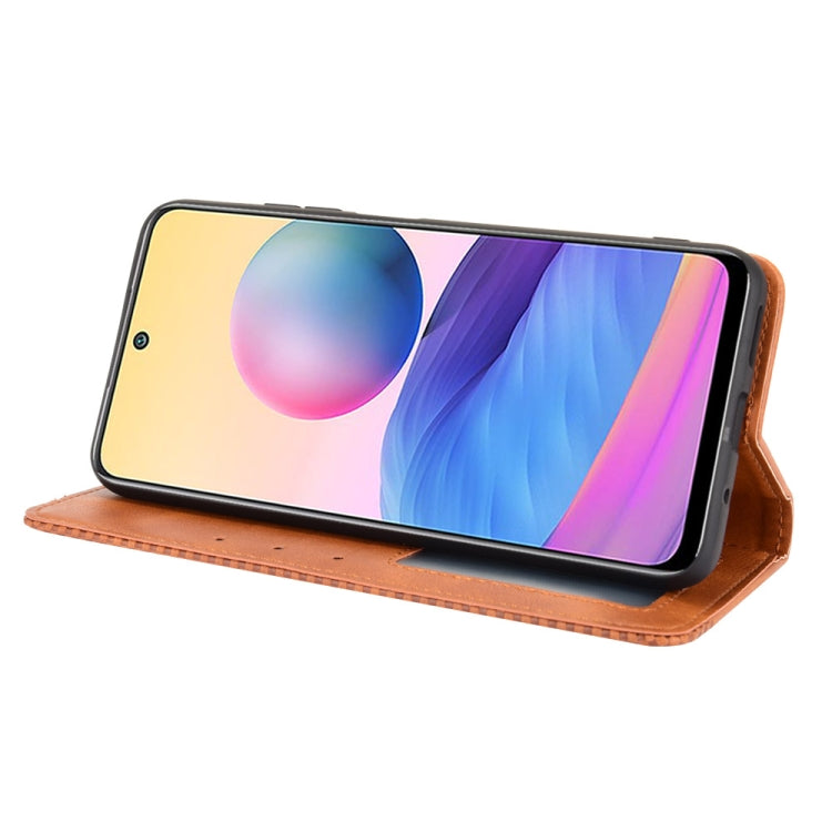 For Xiaomi Redmi Note 10 5G Magnetic Buckle Retro Crazy Horse Texture Horizontal Flip Leather Case with Holder & Card Slots & Photo Frame