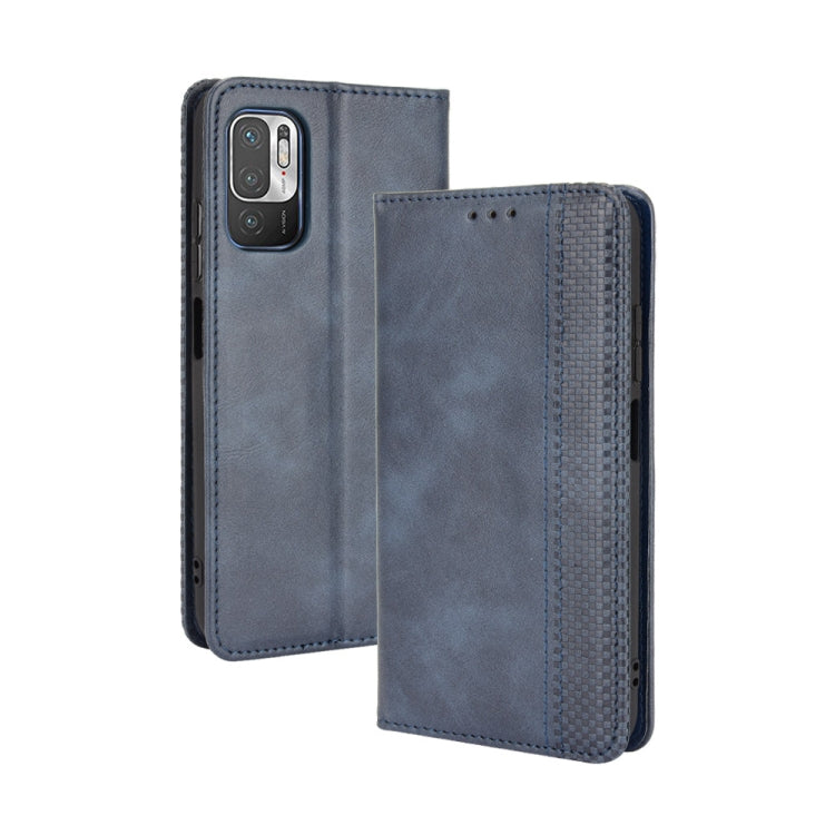 For Xiaomi Redmi Note 10 5G Magnetic Buckle Retro Crazy Horse Texture Horizontal Flip Leather Case with Holder & Card Slots & Photo Frame