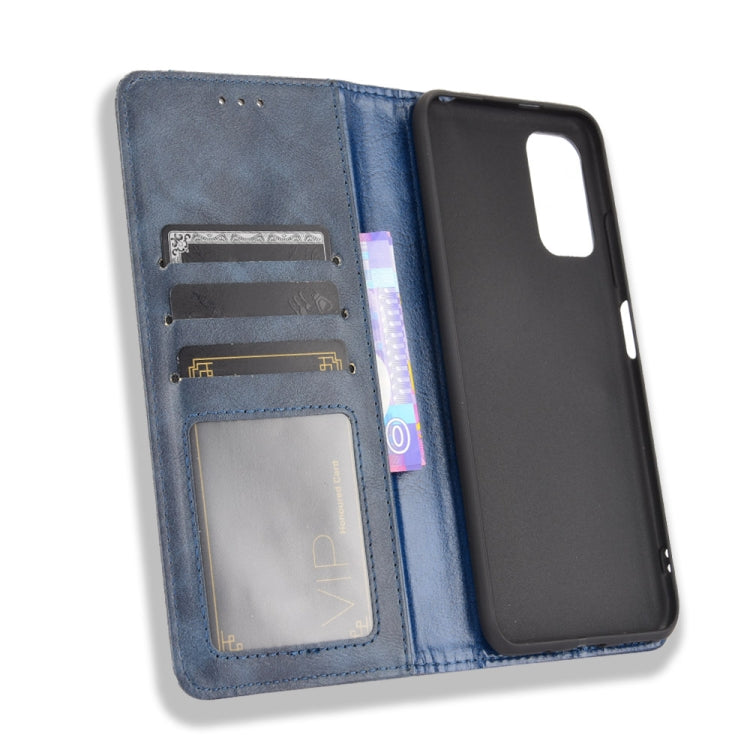 For Xiaomi Redmi Note 10 5G Magnetic Buckle Retro Crazy Horse Texture Horizontal Flip Leather Case with Holder & Card Slots & Photo Frame