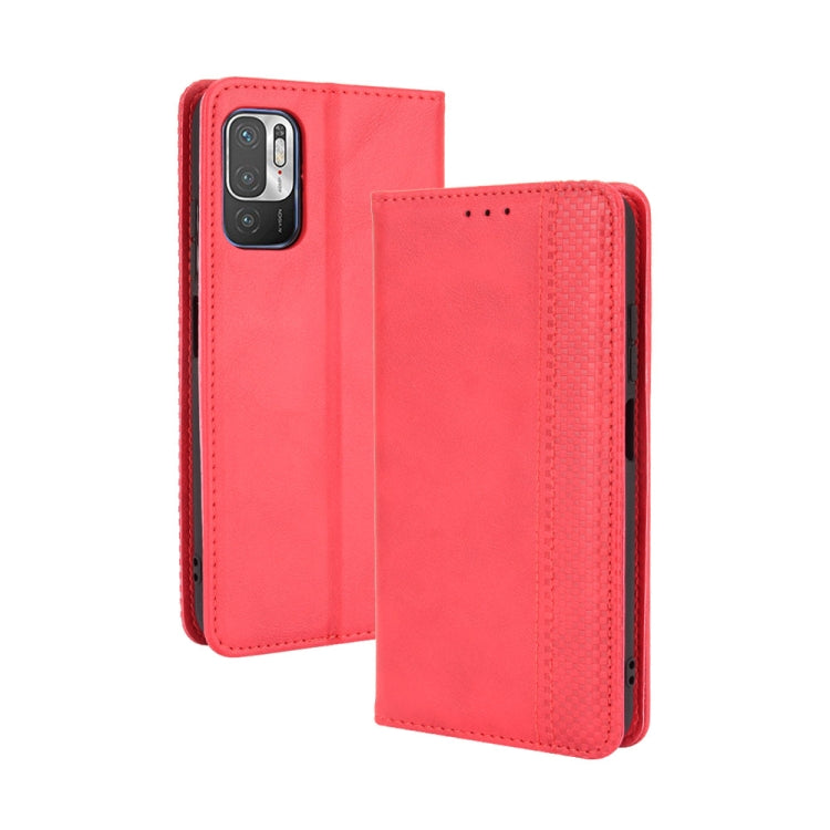 For Xiaomi Redmi Note 10 5G Magnetic Buckle Retro Crazy Horse Texture Horizontal Flip Leather Case with Holder & Card Slots & Photo Frame