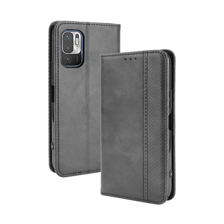 For Xiaomi Redmi Note 10 Magnetic Buckle Retro Crazy Horse Texture Horizontal Flip Leather Case with Holder & Card Slots & Photo Frame