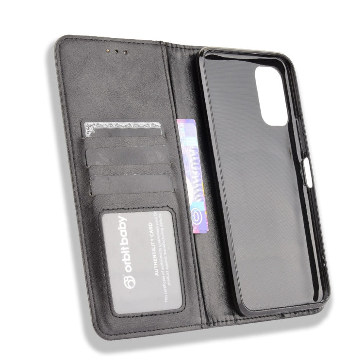 For Xiaomi Redmi Note 10 Magnetic Buckle Retro Crazy Horse Texture Horizontal Flip Leather Case with Holder & Card Slots & Photo Frame