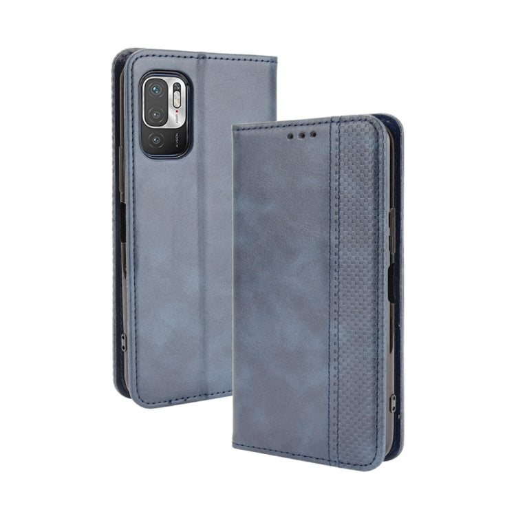 For Xiaomi Redmi Note 10 Magnetic Buckle Retro Crazy Horse Texture Horizontal Flip Leather Case with Holder & Card Slots & Photo Frame