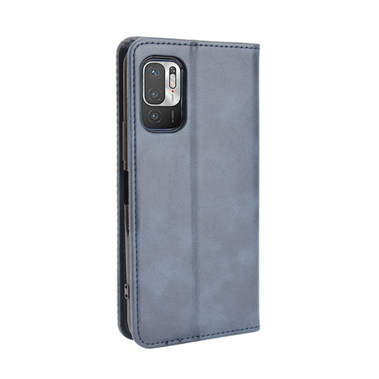 For Xiaomi Redmi Note 10 Magnetic Buckle Retro Crazy Horse Texture Horizontal Flip Leather Case with Holder & Card Slots & Photo Frame