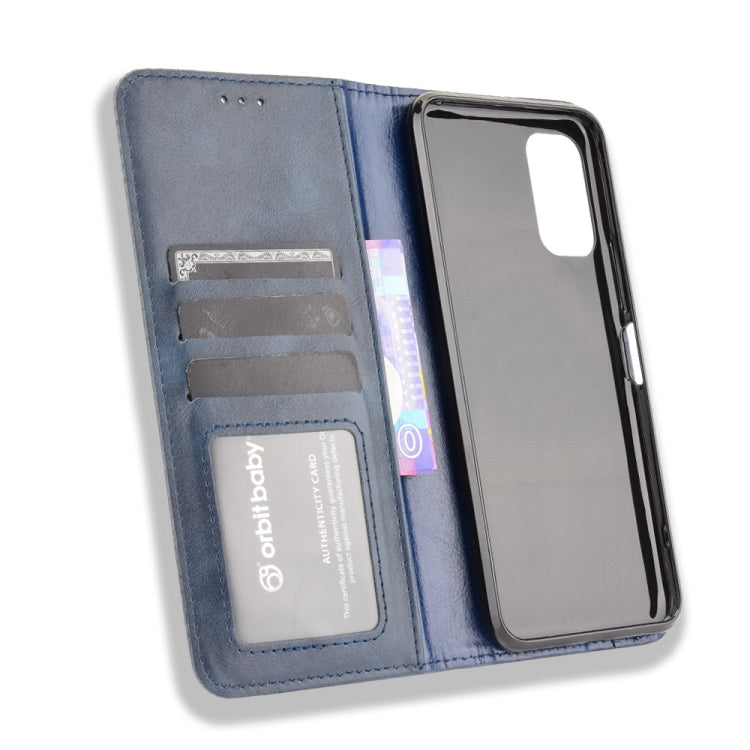 For Xiaomi Redmi Note 10 Magnetic Buckle Retro Crazy Horse Texture Horizontal Flip Leather Case with Holder & Card Slots & Photo Frame