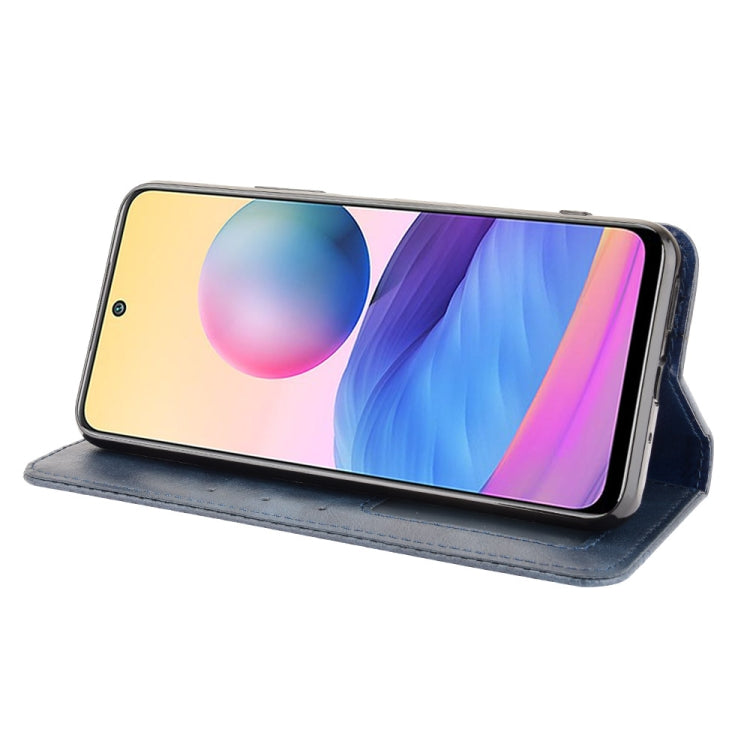 For Xiaomi Redmi Note 10 Magnetic Buckle Retro Crazy Horse Texture Horizontal Flip Leather Case with Holder & Card Slots & Photo Frame