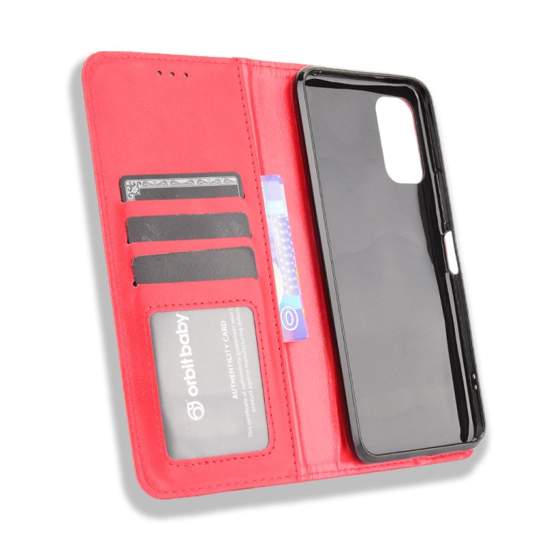 For Xiaomi Redmi Note 10 Magnetic Buckle Retro Crazy Horse Texture Horizontal Flip Leather Case with Holder & Card Slots & Photo Frame