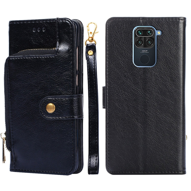 Zipper Bag PU + TPU Horizontal Flip Leather Case with Holder & Card Slot & Wallet & Lanyard For Xiaomi Redmi Note 9