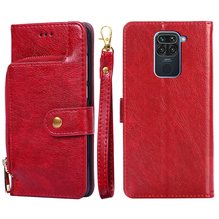 Zipper Bag PU + TPU Horizontal Flip Leather Case with Holder & Card Slot & Wallet & Lanyard For Xiaomi Redmi Note 9