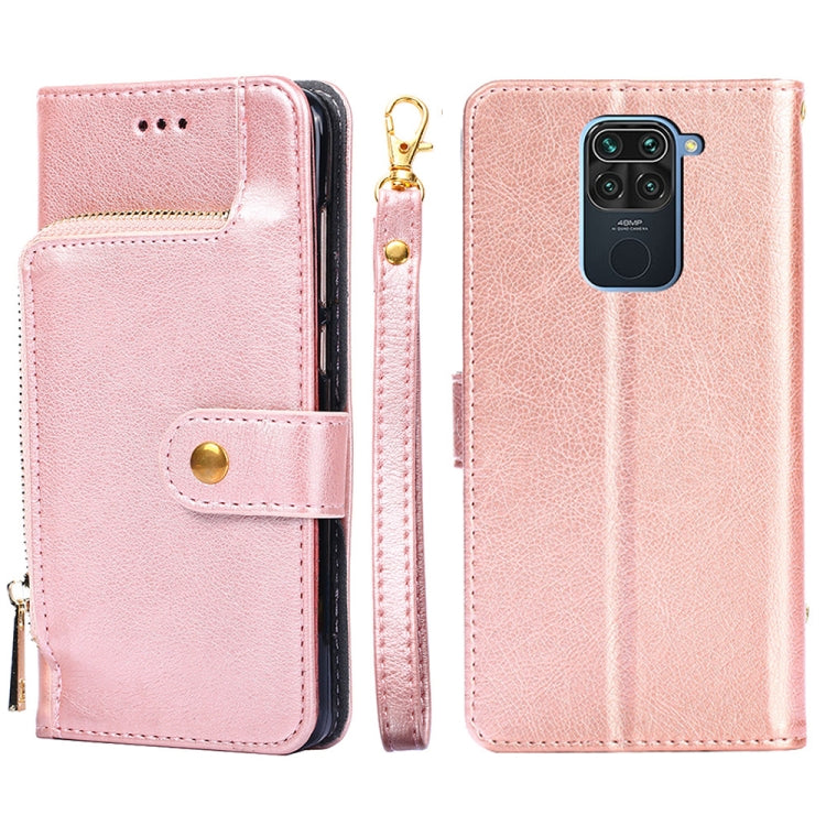Zipper Bag PU + TPU Horizontal Flip Leather Case with Holder & Card Slot & Wallet & Lanyard For Xiaomi Redmi Note 9