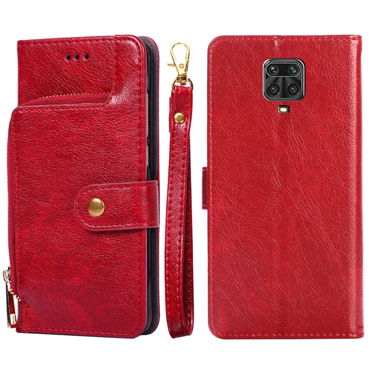 Zipper Bag PU + TPU Horizontal Flip Leather Case with Holder & Card Slot & Wallet & Lanyard For Xiaomi Redmi Note 9S