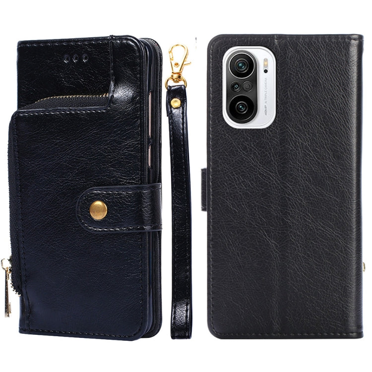 Zipper Bag PU + TPU Horizontal Flip Leather Case with Holder & Card Slot & Wallet & Lanyard For Xiaomi Redmi K40 / K40 Pro