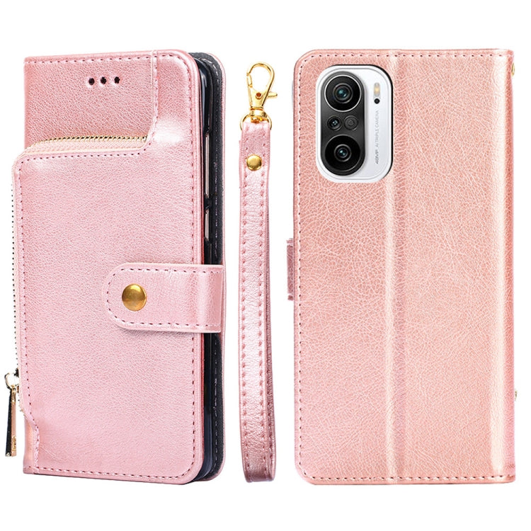 Zipper Bag PU + TPU Horizontal Flip Leather Case with Holder & Card Slot & Wallet & Lanyard For Xiaomi Redmi K40 / K40 Pro