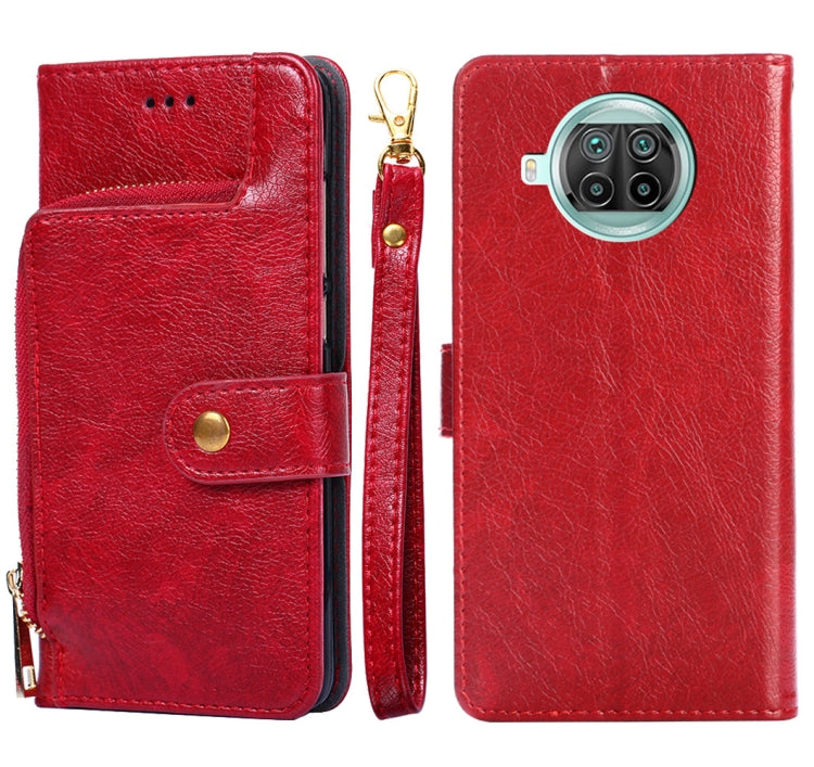 Zipper Bag PU + TPU Horizontal Flip Leather Case with Holder & Card Slot & Wallet & Lanyard For Xiaomi Mi 10T Lite / Redmi Note 9 Pro 5G CN Version