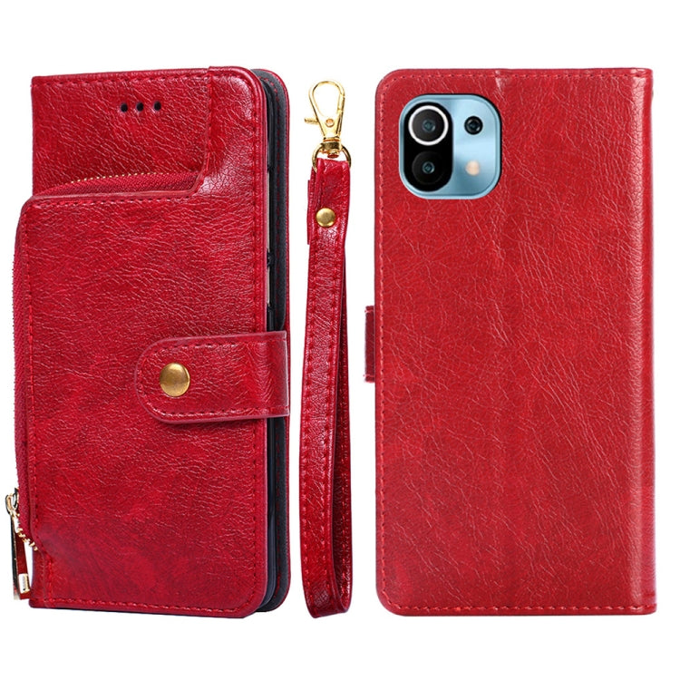 Zipper Bag PU + TPU Horizontal Flip Leather Case with Holder & Card Slot & Wallet & Lanyard For Xiaomi Mi 11