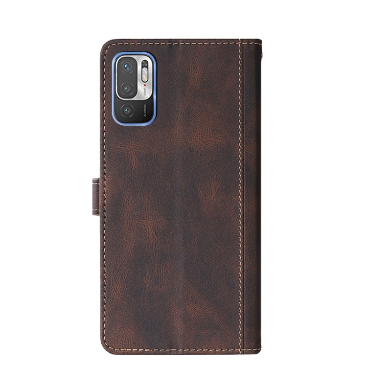 For Xiaomi Redmi Note 10 5G Stitching Skin Feel Magnetic Buckle Horizontal Flip PU Leather Case with Holder & Card Slots & Wallet