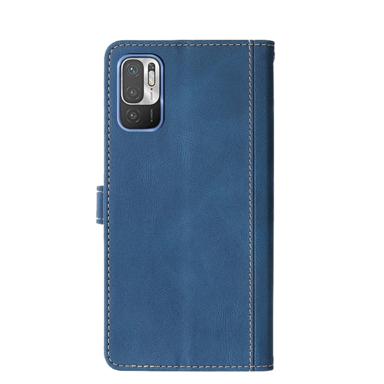 For Xiaomi Poco M3 Pro 5G Stitching Skin Feel Magnetic Buckle Horizontal Flip PU Leather Case with Holder & Card Slots & Wallet
