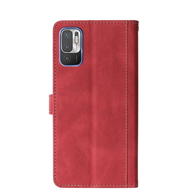 For Xiaomi Poco M3 Pro 5G Stitching Skin Feel Magnetic Buckle Horizontal Flip PU Leather Case with Holder & Card Slots & Wallet