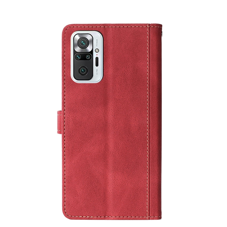 For Xiaomi Redmi Note 10 Pro Max Stitching Skin Feel Magnetic Buckle Horizontal Flip PU Leather Case with Holder & Card Slots & Wallet