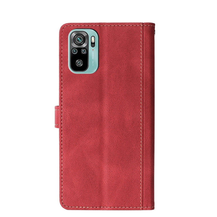 For Xiaomi Redmi Note 10 Stitching Skin Feel Magnetic Buckle Horizontal Flip PU Leather Case with Holder & Card Slots & Wallet