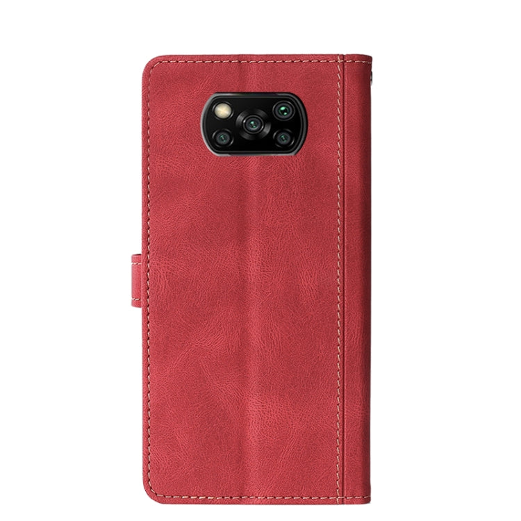 For Xiaomi Poco X3 NFC Stitching Skin Feel Magnetic Buckle Horizontal Flip PU Leather Case with Holder & Card Slots & Wallet