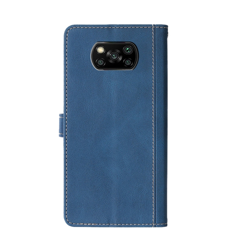 For Xiaomi Poco X3 Stitching Skin Feel Magnetic Buckle Horizontal Flip PU Leather Case with Holder & Card Slots & Wallet