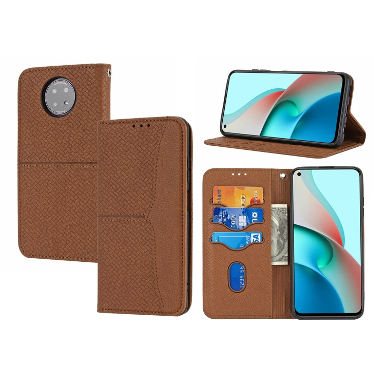 For Xiaomi Redmi Note 9 5G Woven Texture Stitching Magnetic Horizontal Flip PU Leather Case with Holder & Card Slots & Wallet & Lanyard