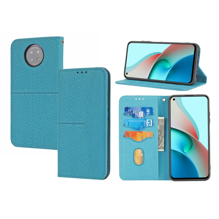 For Xiaomi Redmi Note 9 5G Woven Texture Stitching Magnetic Horizontal Flip PU Leather Case with Holder & Card Slots & Wallet & Lanyard