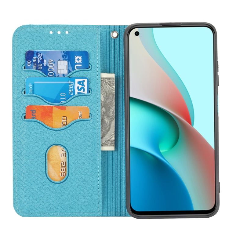 For Xiaomi Redmi Note 9 5G Woven Texture Stitching Magnetic Horizontal Flip PU Leather Case with Holder & Card Slots & Wallet & Lanyard