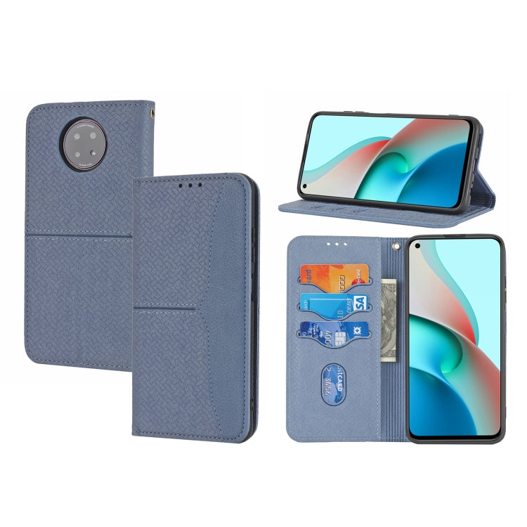 For Xiaomi Redmi Note 9 5G Woven Texture Stitching Magnetic Horizontal Flip PU Leather Case with Holder & Card Slots & Wallet & Lanyard