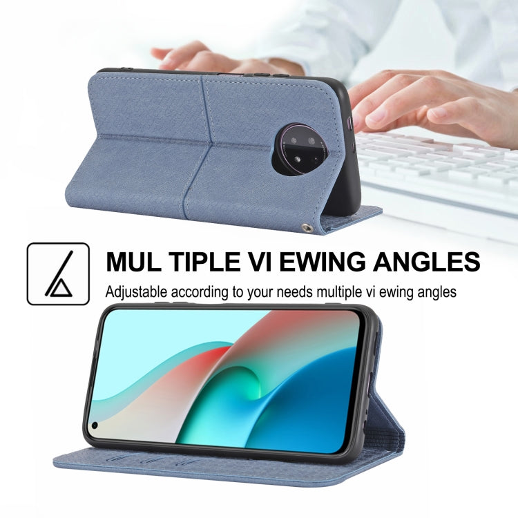 For Xiaomi Redmi Note 9 5G Woven Texture Stitching Magnetic Horizontal Flip PU Leather Case with Holder & Card Slots & Wallet & Lanyard