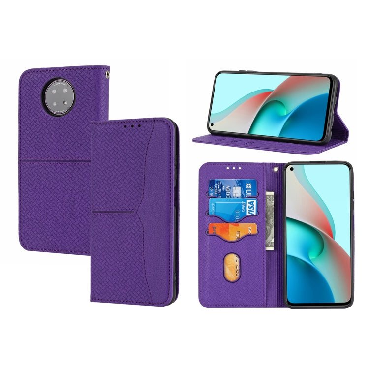 For Xiaomi Redmi Note 9 5G Woven Texture Stitching Magnetic Horizontal Flip PU Leather Case with Holder & Card Slots & Wallet & Lanyard