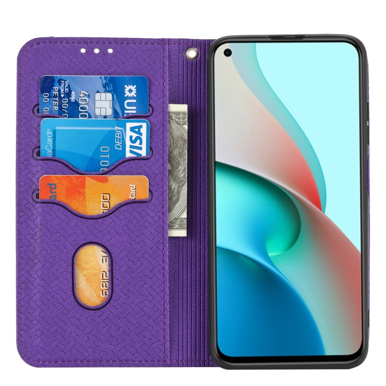 For Xiaomi Redmi Note 9 5G Woven Texture Stitching Magnetic Horizontal Flip PU Leather Case with Holder & Card Slots & Wallet & Lanyard