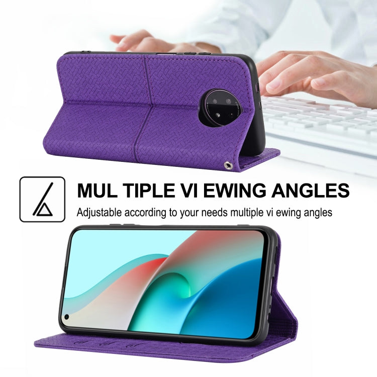 For Xiaomi Redmi Note 9 5G Woven Texture Stitching Magnetic Horizontal Flip PU Leather Case with Holder & Card Slots & Wallet & Lanyard