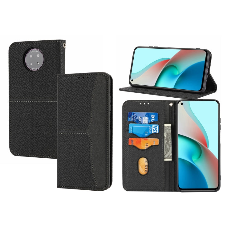 For Xiaomi Redmi Note 9 5G Woven Texture Stitching Magnetic Horizontal Flip PU Leather Case with Holder & Card Slots & Wallet & Lanyard
