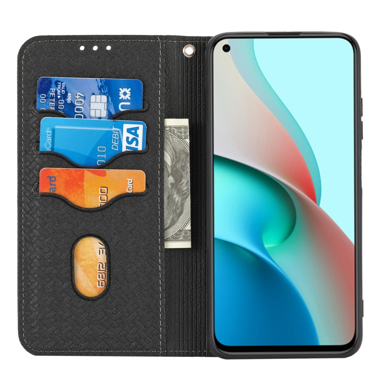 For Xiaomi Redmi Note 9 5G Woven Texture Stitching Magnetic Horizontal Flip PU Leather Case with Holder & Card Slots & Wallet & Lanyard