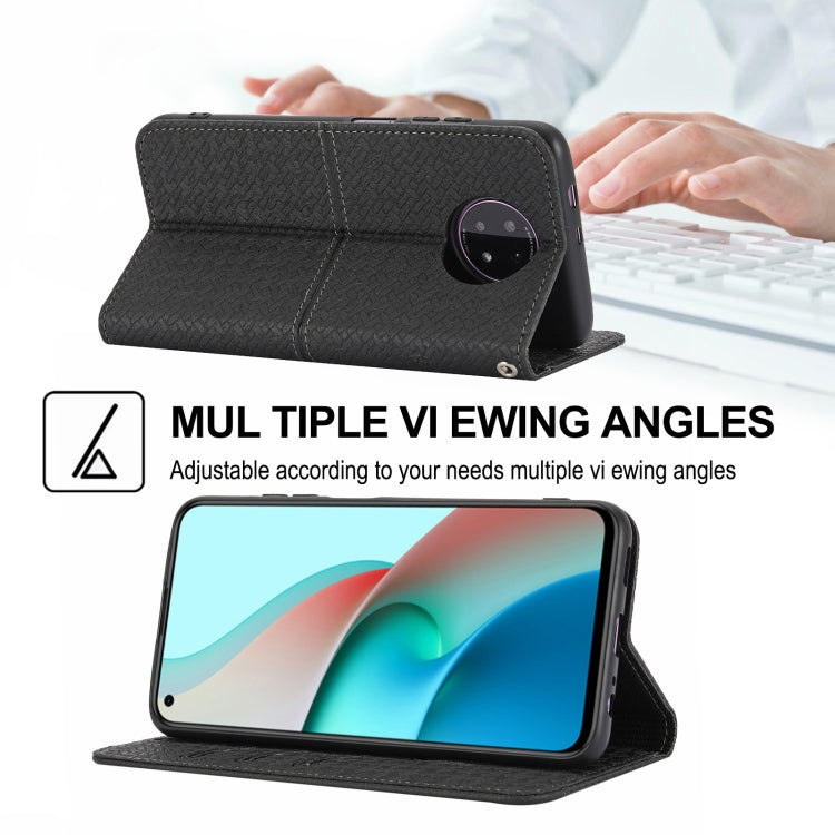 For Xiaomi Redmi Note 9 5G Woven Texture Stitching Magnetic Horizontal Flip PU Leather Case with Holder & Card Slots & Wallet & Lanyard
