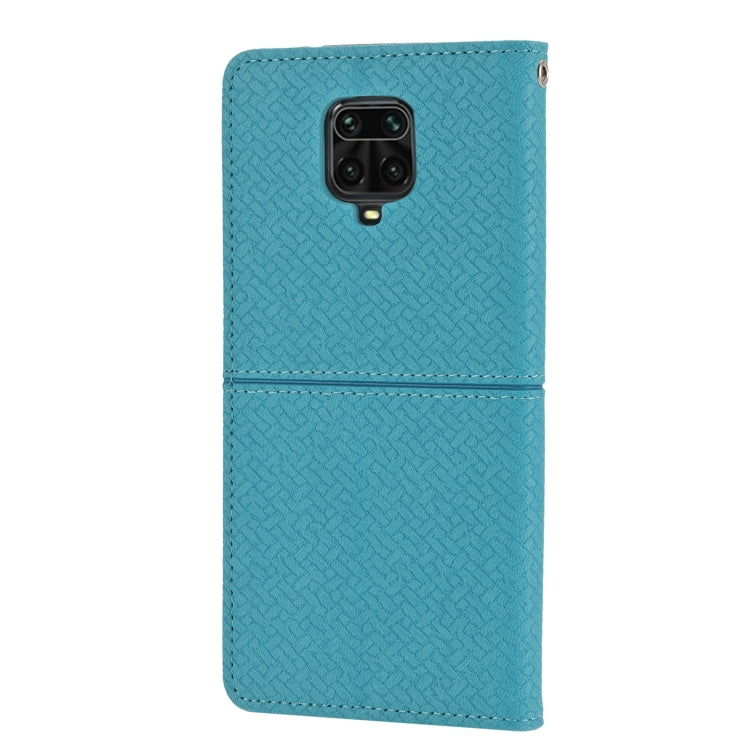 For Xiaomi Redmi Note 9 Pro Max Woven Texture Stitching Magnetic Horizontal Flip PU Leather Case with Holder & Card Slots & Wallet & Lanyard