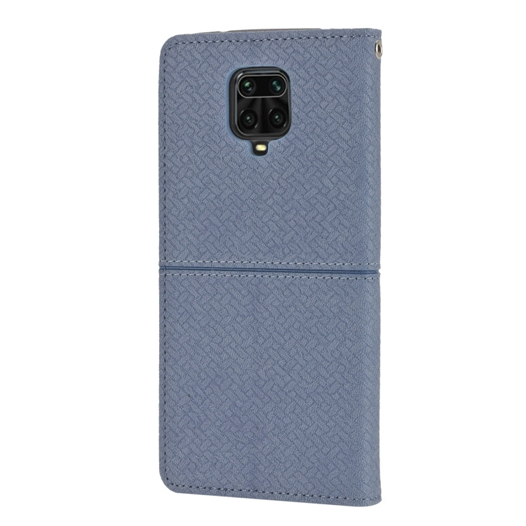 For Xiaomi Redmi Note 9 Pro Max Woven Texture Stitching Magnetic Horizontal Flip PU Leather Case with Holder & Card Slots & Wallet & Lanyard