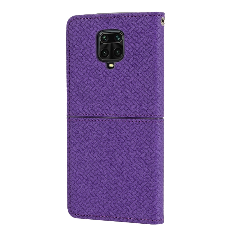 For Xiaomi Redmi Note 9 Pro Max Woven Texture Stitching Magnetic Horizontal Flip PU Leather Case with Holder & Card Slots & Wallet & Lanyard