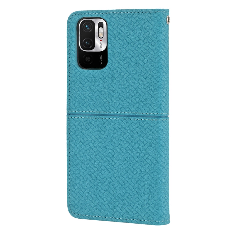 For Xiaomi Redmi Note 10 Woven Texture Stitching Magnetic Horizontal Flip PU Leather Case with Holder & Card Slots & Wallet & Lanyard