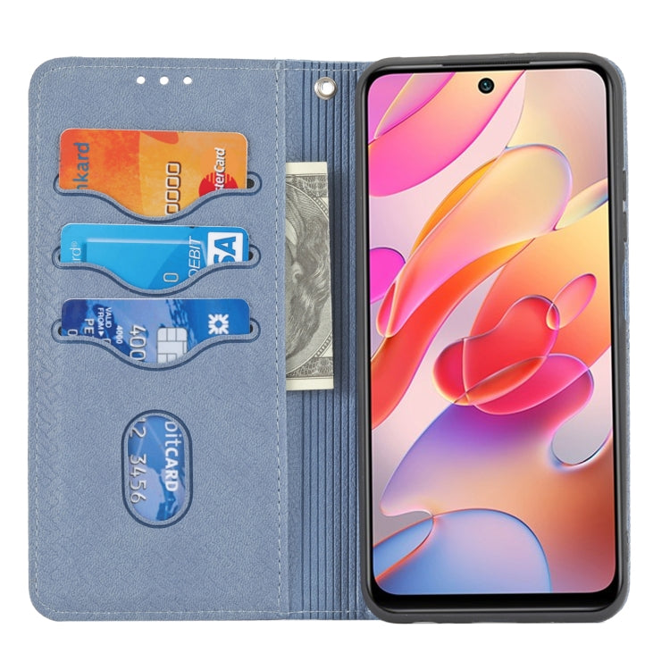 For Xiaomi Redmi Note 10 5G Woven Texture Stitching Magnetic Horizontal Flip PU Leather Case with Holder & Card Slots & Wallet & Lanyard